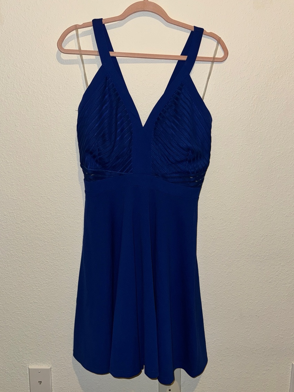 V-Neck Royal Blue Sleeveless Dress
